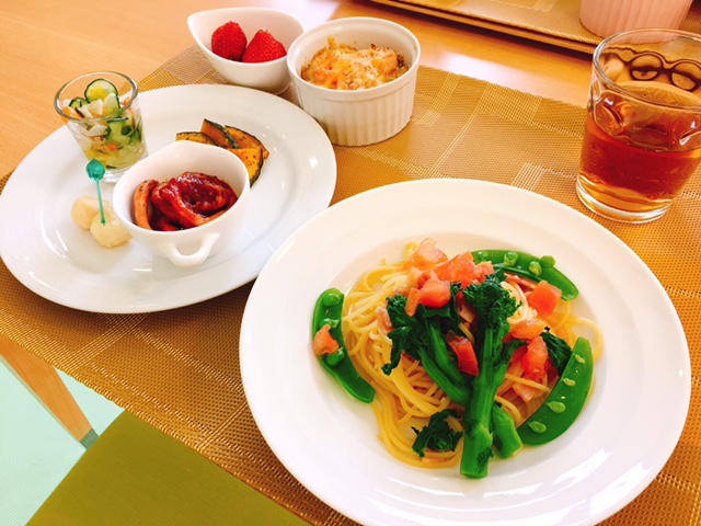 山口マタニティクリニックの食事例（イタリアン）